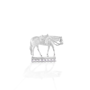 Kelly Herd Large Western Pleasure Horse Pendant - 14K White Gold