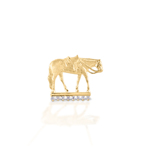 Kelly Herd Large Western Pleasure Horse Pendant - 14K Yellow Gold