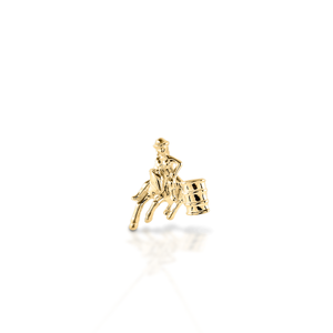 Kelly Herd Small Barrel Racing Pendant - 14K Yellow Gold