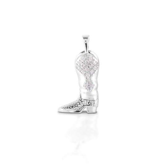 Kelly Herd Western Boot Pendant - 14K White Gold