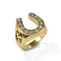 Kelly Herd Men's Engraved Stars Horseshoe Ring - 14k Gold