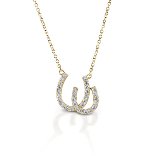 Kelly Herd Double Horseshoe Necklace - 14K Yellow Gold