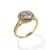 Kelly Herd Round Bezel Set Pavé Ring - 14k Gold