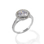 Kelly Herd Round Bezel Set Pavé Ring - Sterling Silver