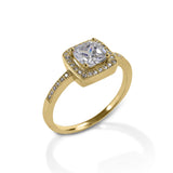 Kelly Herd Square Bezel Set PavÃƒÂ© Ring - 14k Gold