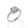 Kelly Herd Square Bezel Set Pavé Ring - Sterling Silver