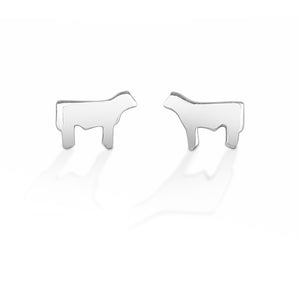 Kelly Herd Steer Silhouette Earrings - Sterling Silver