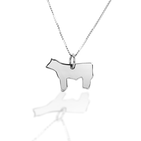 Kelly Herd Steer Silhouette Pendant - Sterling Silver
